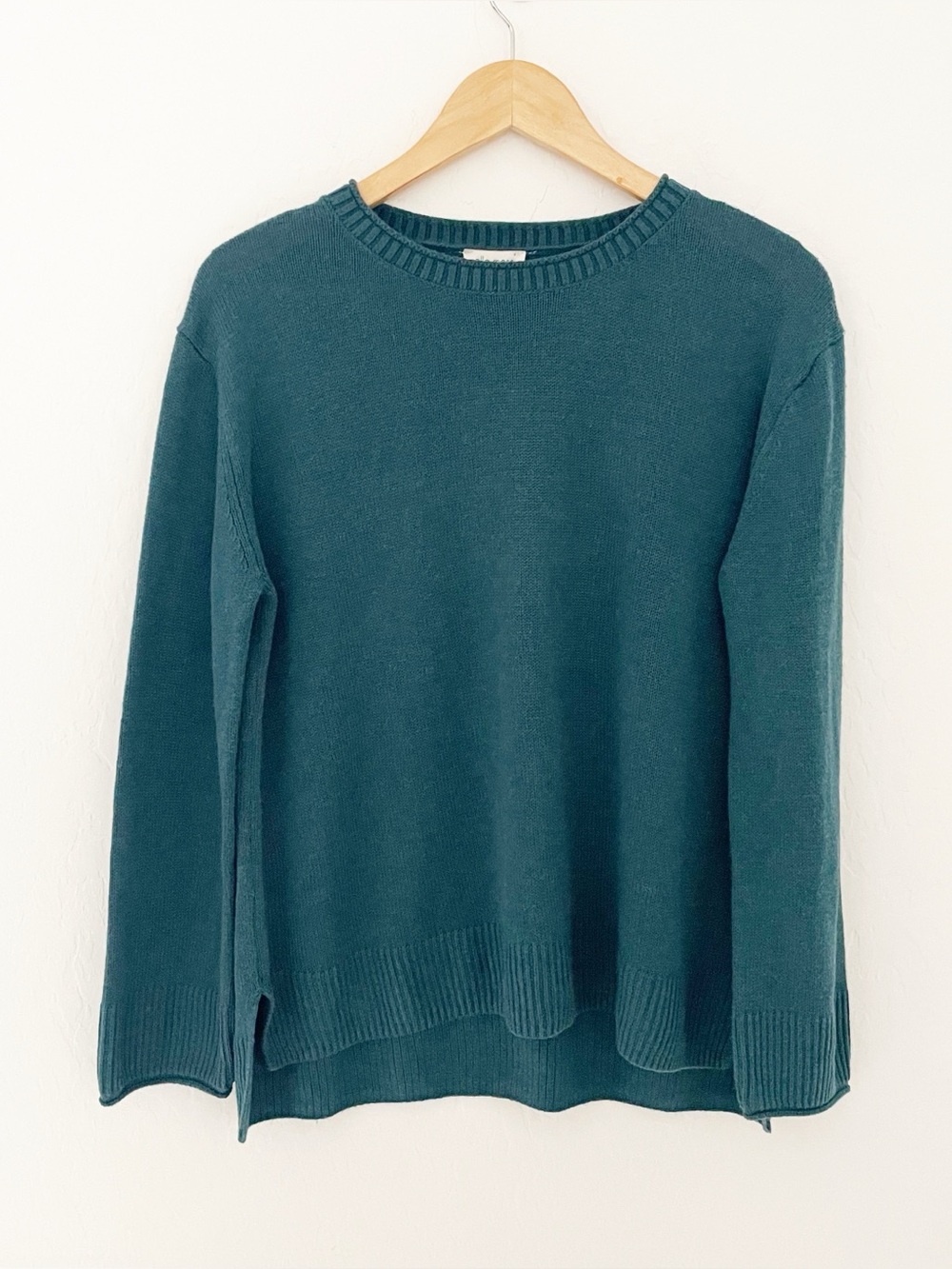 Ella Moss teal crewneck pullover sweater top size medium